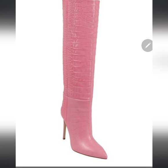 Paris Texas Croc Embossed Leather Boot in Flamingo Size 38.5 - Picture 12 of 16